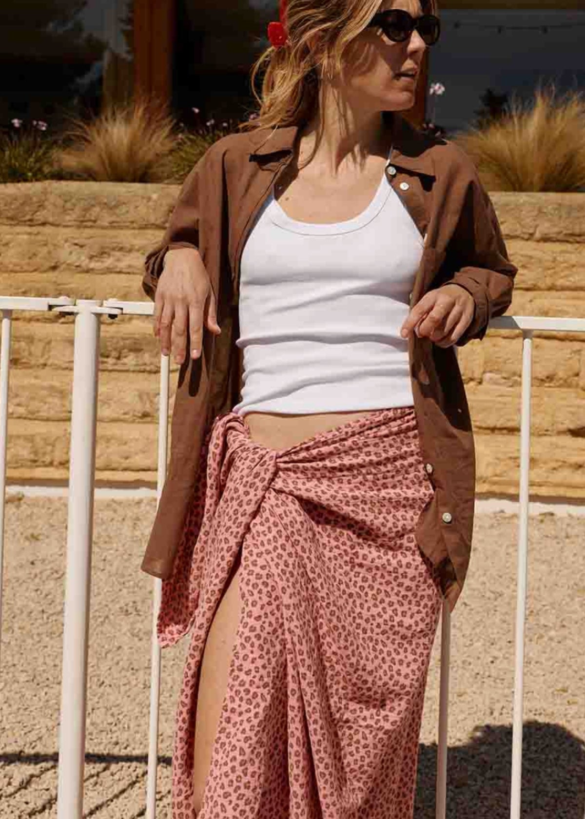 Paréo en mousseline LOUISA mini léopard géranium