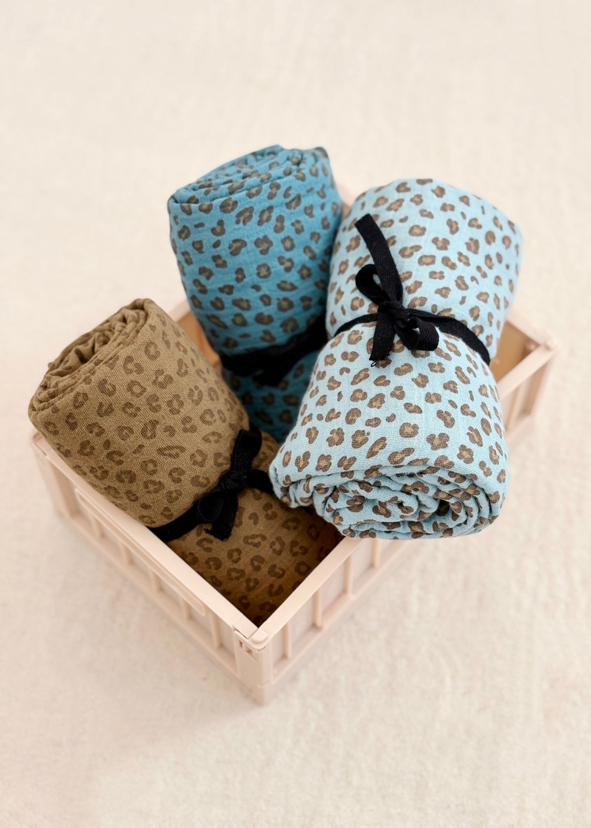 Musselin-Halstuch BIANCA mini leopard tapenade