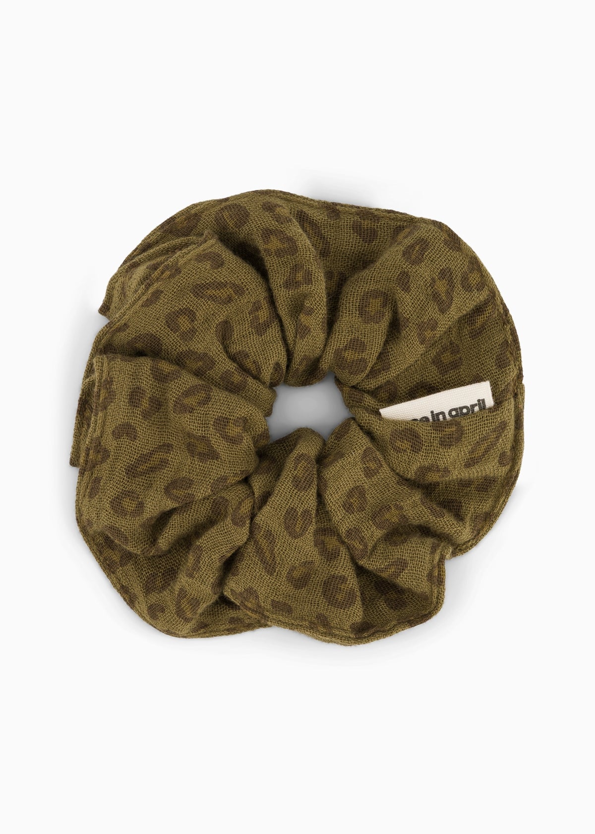 Musselin-Scrunchie CHOUCHOU mini leopard olive