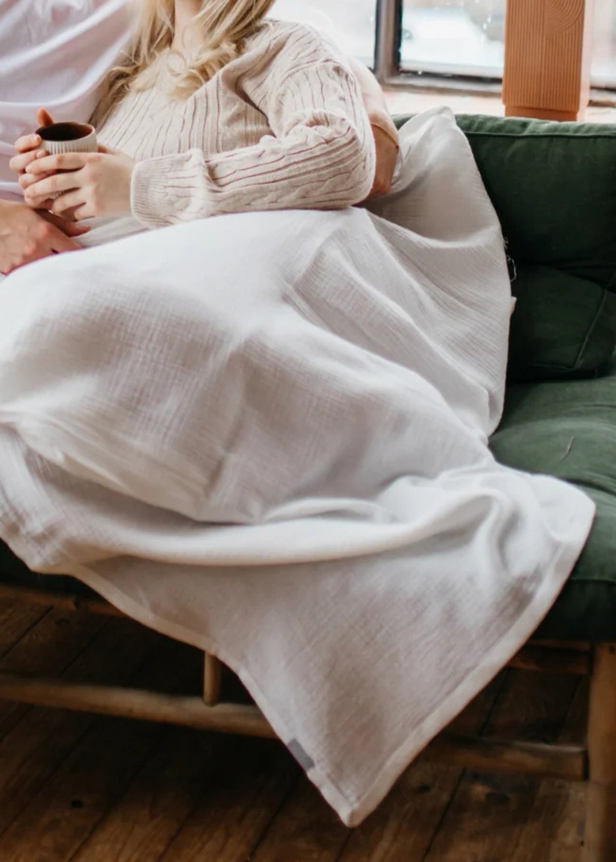 Musselin-Decke JOSEPHIN off-white