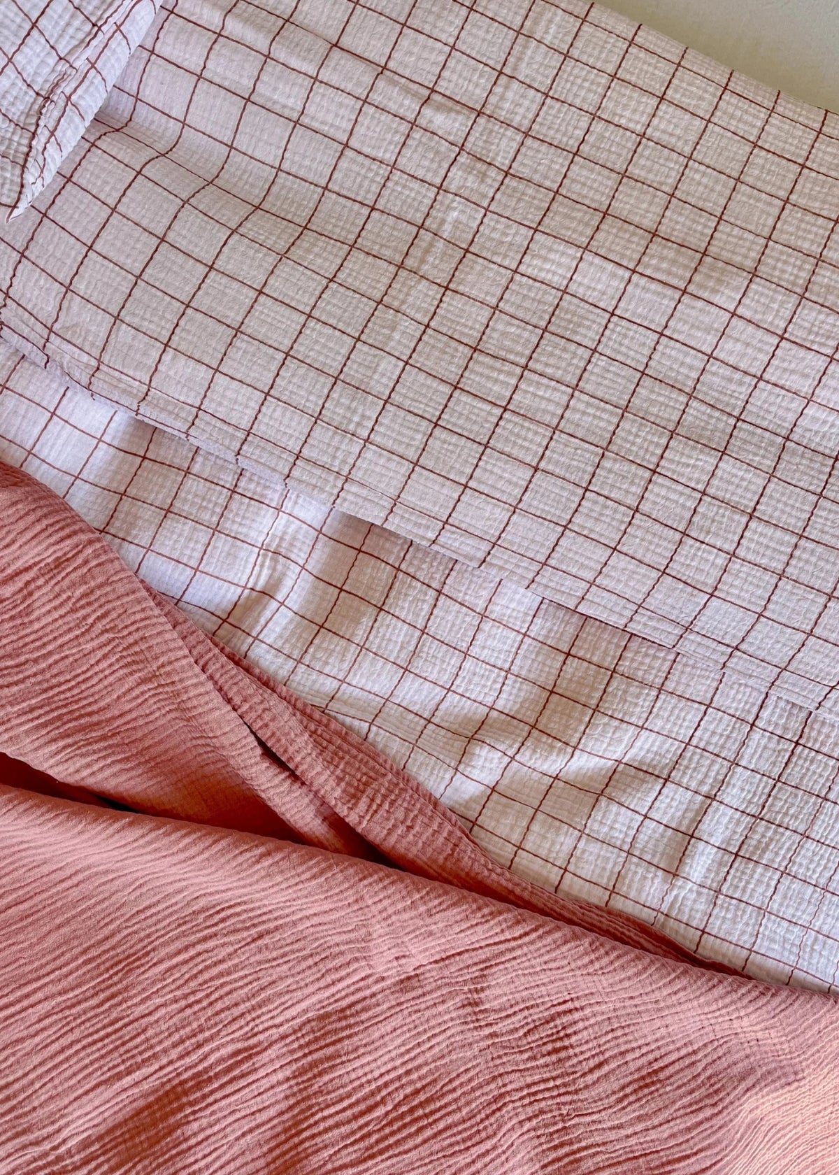 Musselin-Duvetbezug ELIANE rosa karo edition