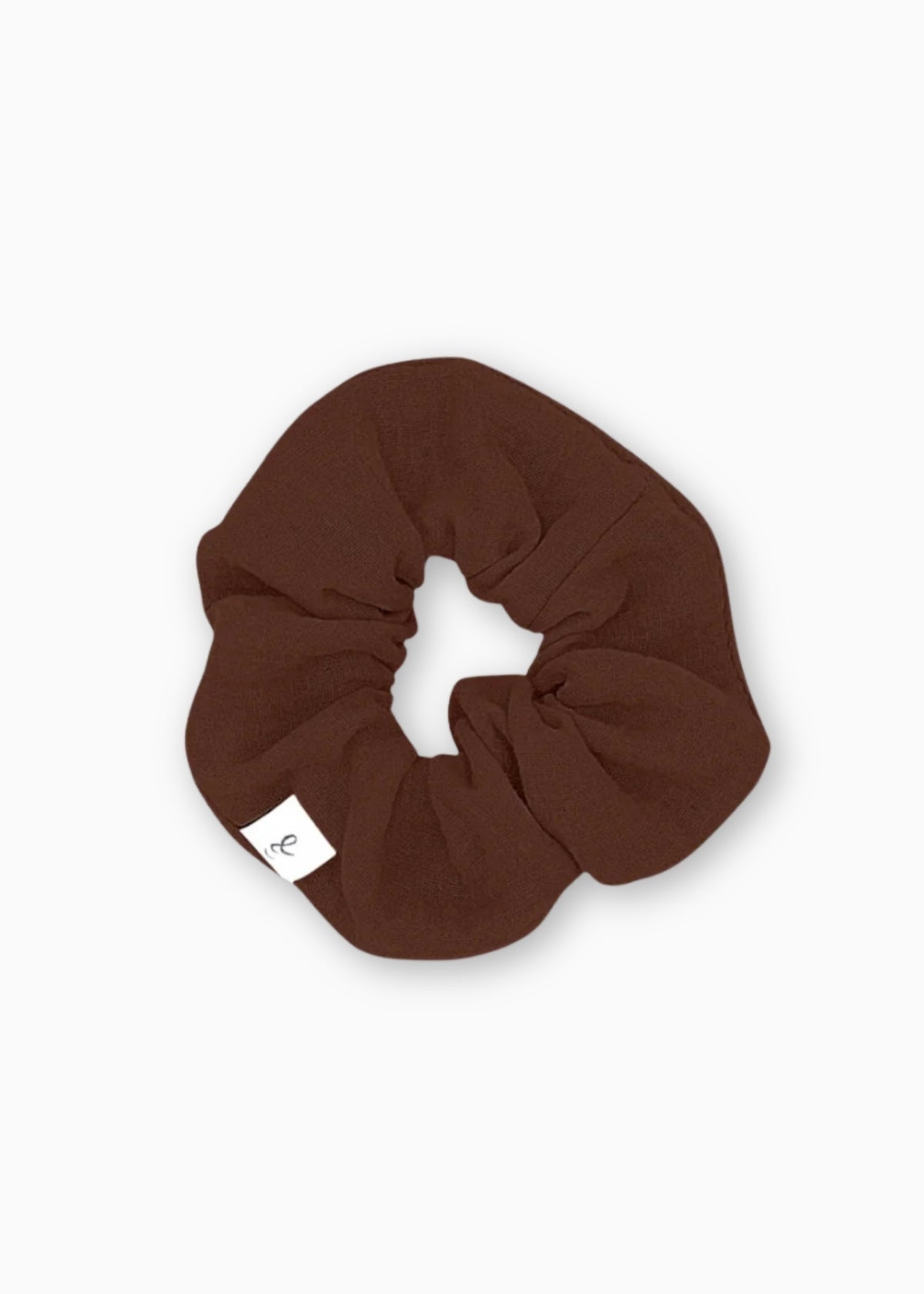 Mousseline-Scrunchie MINA marron foncé