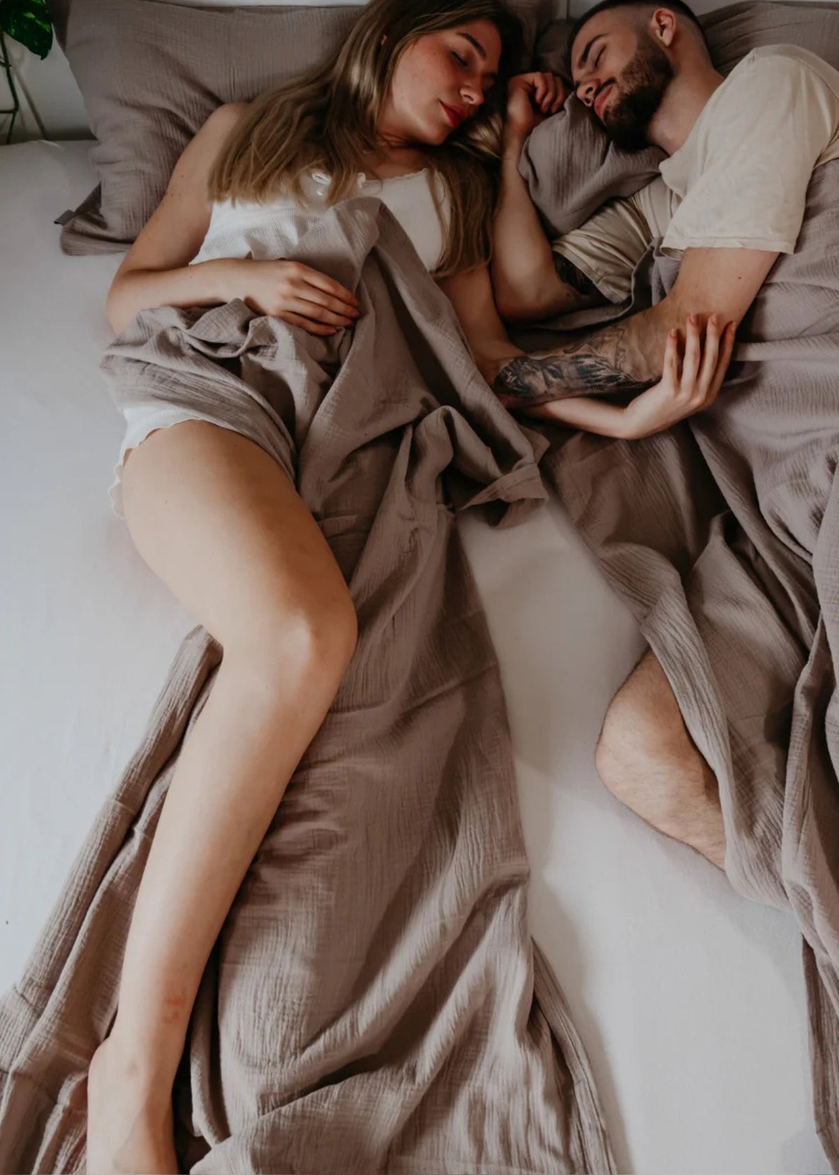 Musselin-Decke JOSEPHIN stein